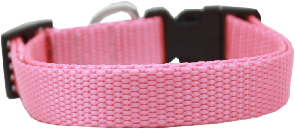 Plain Nylon Dog Collar SM Pink