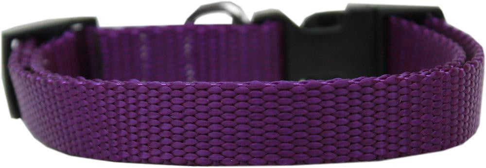 Plain Nylon Dog Collar SM Purple