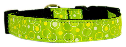 Retro Nylon Ribbon Collar Lime Green Medium