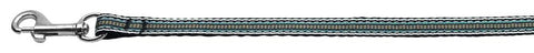 Preppy Stripes Nylon Ribbon Collars Light Blue-Khaki 3-8 wide 4Ft Lsh