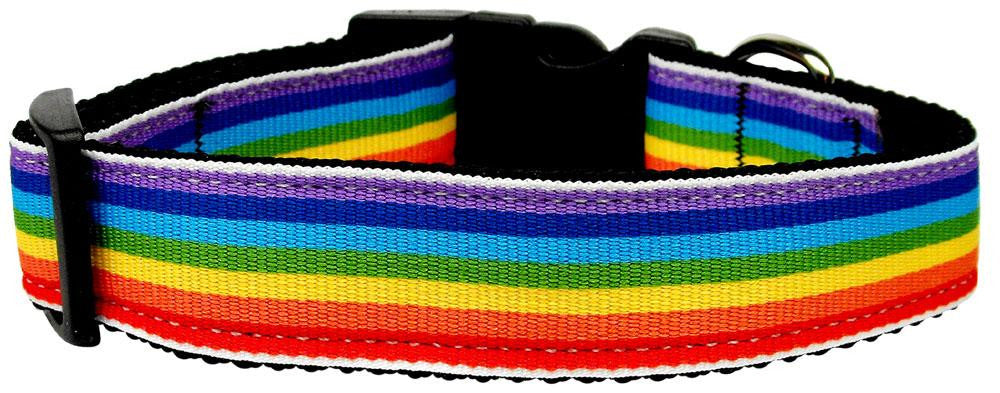 Rainbow Striped Nylon Collars Rainbow Stripes Sm