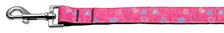 Crazy Hearts Nylon Collars Bright Pink 1 wide 4ft Lsh