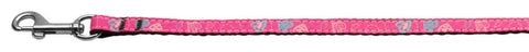 Crazy Hearts Nylon Collars Bright Pink 3-8 wide 4Ft Lsh