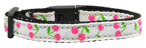 Cherries Nylon Collar White Cat Safety