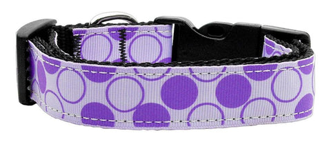 Diagonal Dots Nylon Collar  Lavender Large