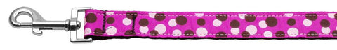 Confetti Dots Nylon Collar Fuchsia 1 wide 6ft Lsh