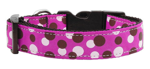 Confetti Dots Nylon Collar Fuchsia Large