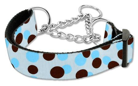 Confetti Dots Nylon Collar Martingale Baby Blue Large