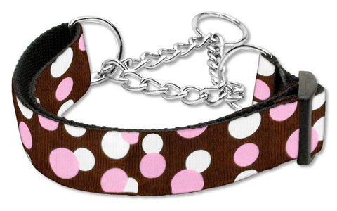 Confetti Dots Nylon Collar Martingale Chocolate Medium