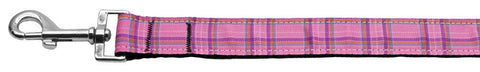 Plaid Nylon Collar  Pink 1 wide 4ft Lsh