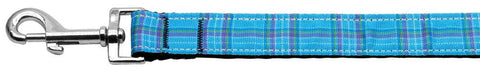 Plaid Nylon Collar  Blue 1 wide 6ft Lsh