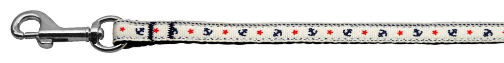 Anchors Nylon Ribbon Leash White 3-8 inch wide 4ft Long