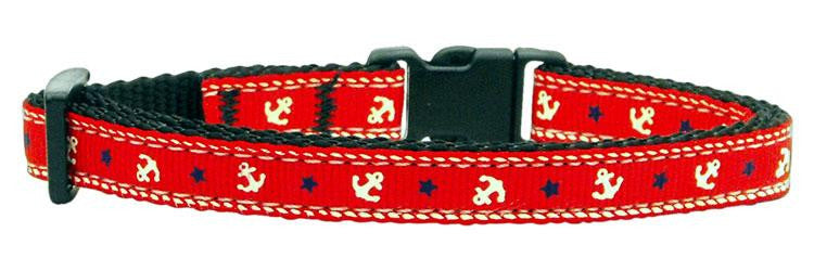 Anchors Nylon Ribbon Collar Red Cat Safety