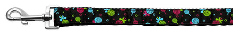 Lollipops Nylon Ribbon Leash Black 1 inch wide 6ft Long