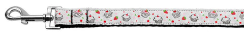 Cupcakes Nylon Ribbon Leash White 1 inch wide 4ft Long