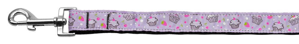 Cupcakes Nylon Ribbon Leash Purple 1 inch wide 6ft Long