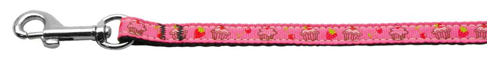 Cupcakes Nylon Ribbon Leash Bright Pink 3-8 wide 6ft Long