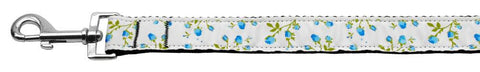 Roses Nylon Ribbon Leash Blue 1 inch wide 4ft Long