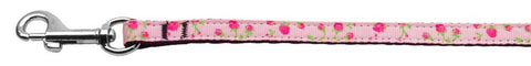 Roses Nylon Ribbon Leash Light Pink 3-8 inch wide 4ft Long