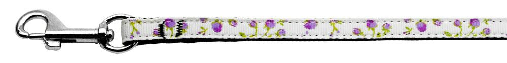 Roses Nylon Ribbon Leash Purple 3-8 inch wide 4ft Long