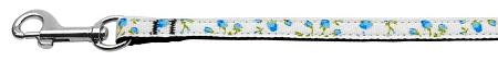 Roses Nylon Ribbon Leash Blue 3-8 wide 6ft Long