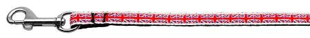 Tiled Union Jack(UK Flag) Nylon Ribbon Leash 3-8 inch wide 4ft Long