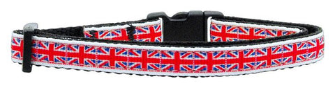 Tiled Union Jack(UK Flag) Nylon Ribbon Collar Cat Safety