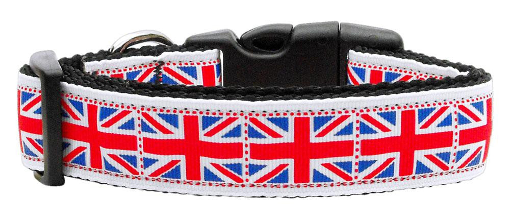 Tiled Union Jack(UK Flag) Nylon Ribbon Collar Large