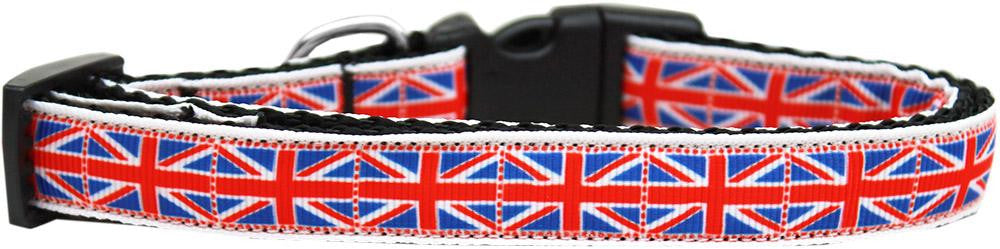 Tiled Union Jack(UK Flag) Nylon Ribbon Dog Collar Medium Narrow