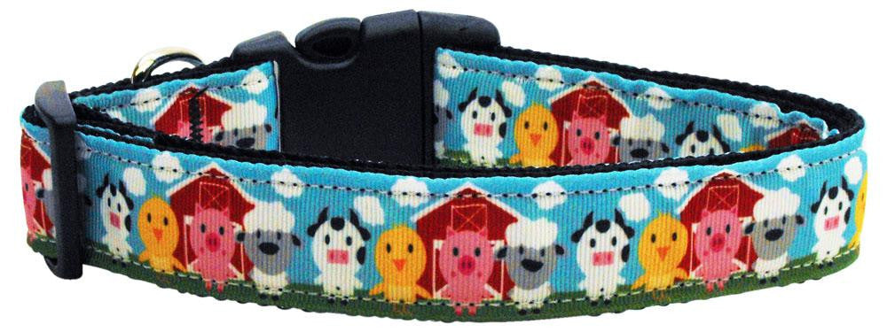 Barnyard Buddies Nylon Ribbon Dog Collar XL