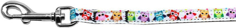 Bright Owls Nylon Ribbon Pet Leash 3-8 inch wide 4Ft Lsh