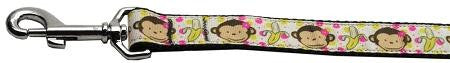 Monkeys and Bananas Nylon Ribbon Collars 1 wide 6ft Leash