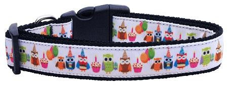 Party Owls Nylon Ribbon Collars Large