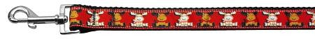 Reindeer Nylon Ribbon Collars 1 wide 6ft Leash