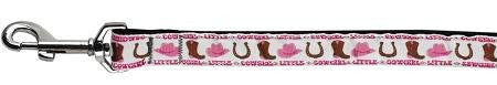 Little Cowgirl Nylon Ribbon Dog Collars 1 wide 4ft Leash