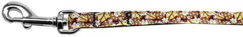 Autumn Leaves Nylon Ribbon Pet Leash 3-8 inch wide 6Ft Lsh