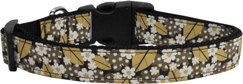 Autumn Leaves Nylon Ribbon Dog Collars Medium