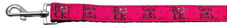 Girls Rock Nylon Ribbon Dog Collars 1 wide 4ft Leash