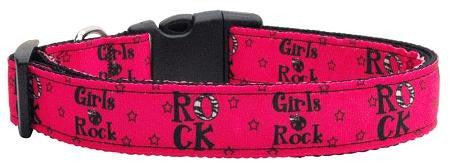 Girls Rock Nylon Ribbon Dog Collars Medium