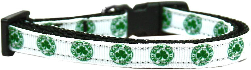 Kiss Me - I'm Irish Nylon Ribbon Dog Collar XS