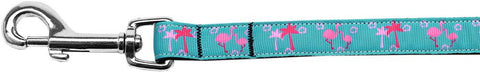 Pink Flamingos Nylon Ribbon Pet Leash 5-8 inch wide 4Ft Lsh