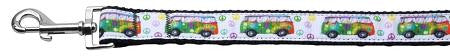 Peace Bus Ribbon Dog Collars 1 wide 4ft Leash