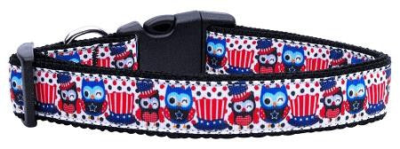 Proud Owls Nylon Ribbon Dog Collars Medium