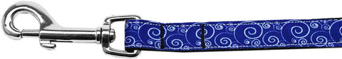 Blue and White Swirly Nylon Ribbon Pet Leash 5-8 inch wide 4Ft Lsh