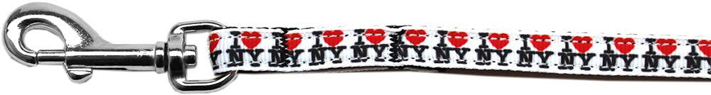 I Heart NY Ribbon Pet Leash 3-8 inch wide 6Ft Lsh