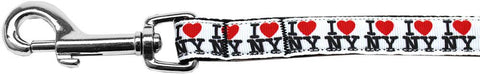 I Heart NY Ribbon Pet Leash 5-8 inch wide 4Ft Lsh