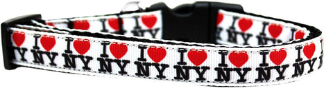 I Heart NY Ribbon Dog Collar Medium Narrow