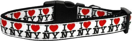 I Heart NY Ribbon Dog Collars Medium