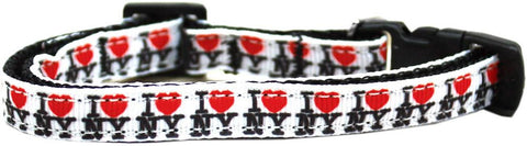 I Heart NY Ribbon Dog Collar Sm