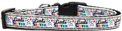 Little Sister Nylon Ribbon Dog Collar Medium Narrow